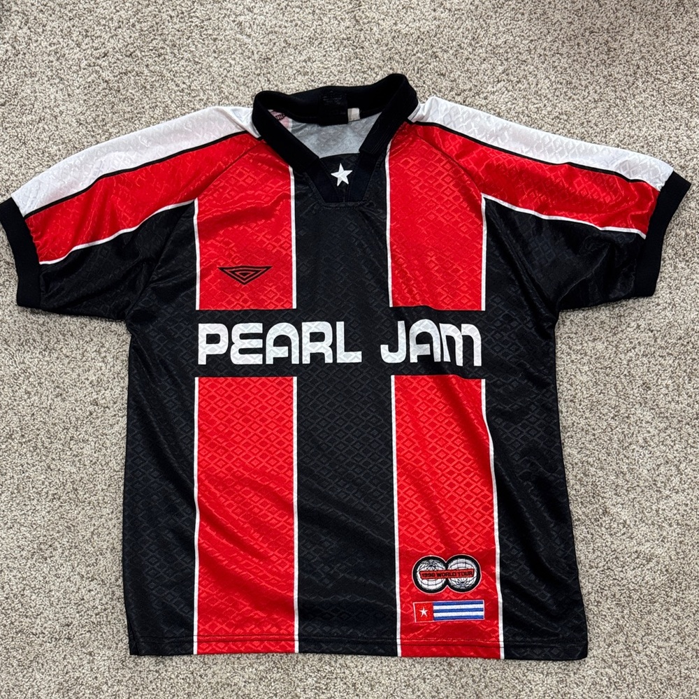 Pearl Jam Red and Black Jersey 1998 World Tour